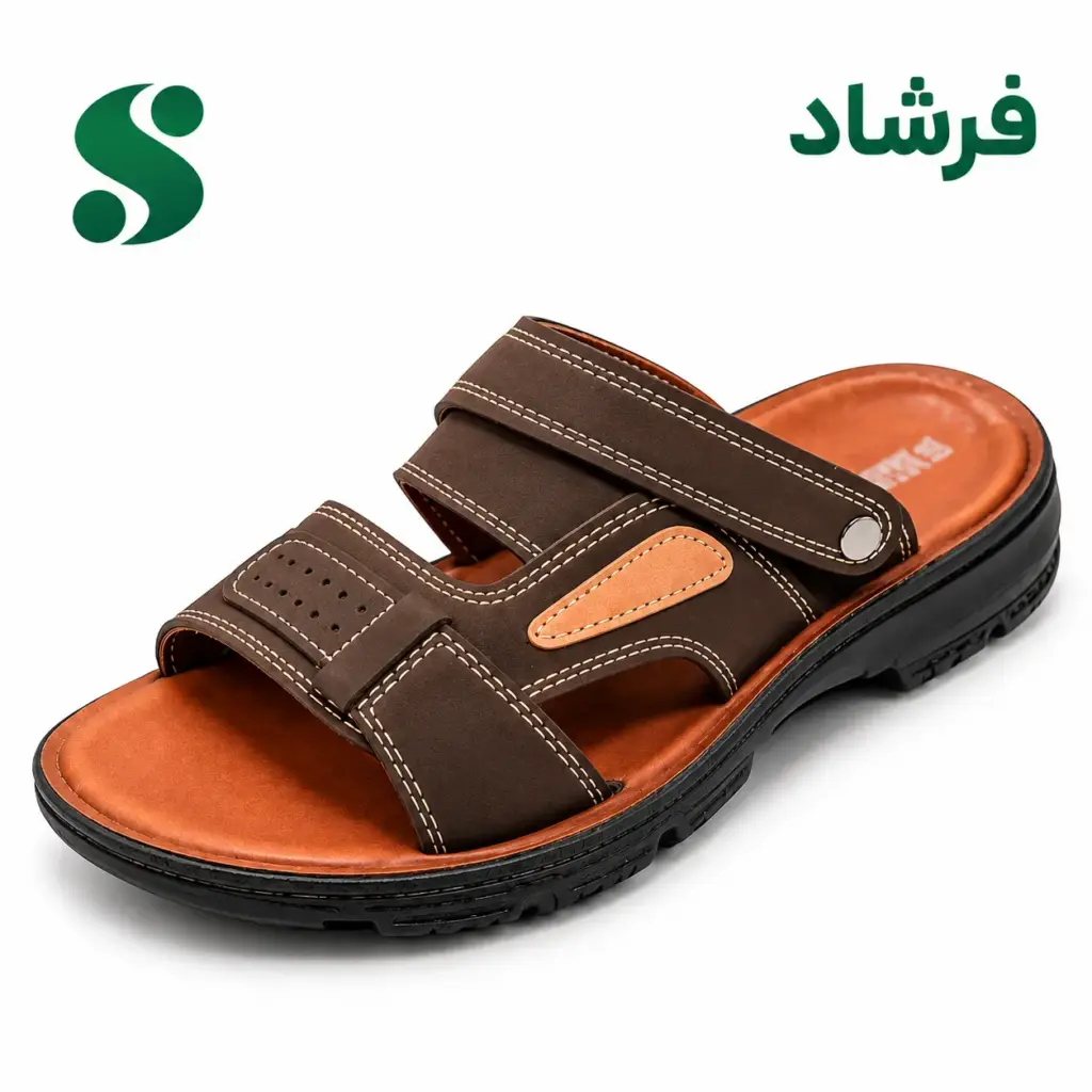 سرپایی دوکاره مردانه فرشاد قهوه ای (طرح نبوک )(45-40) 12 زوجی