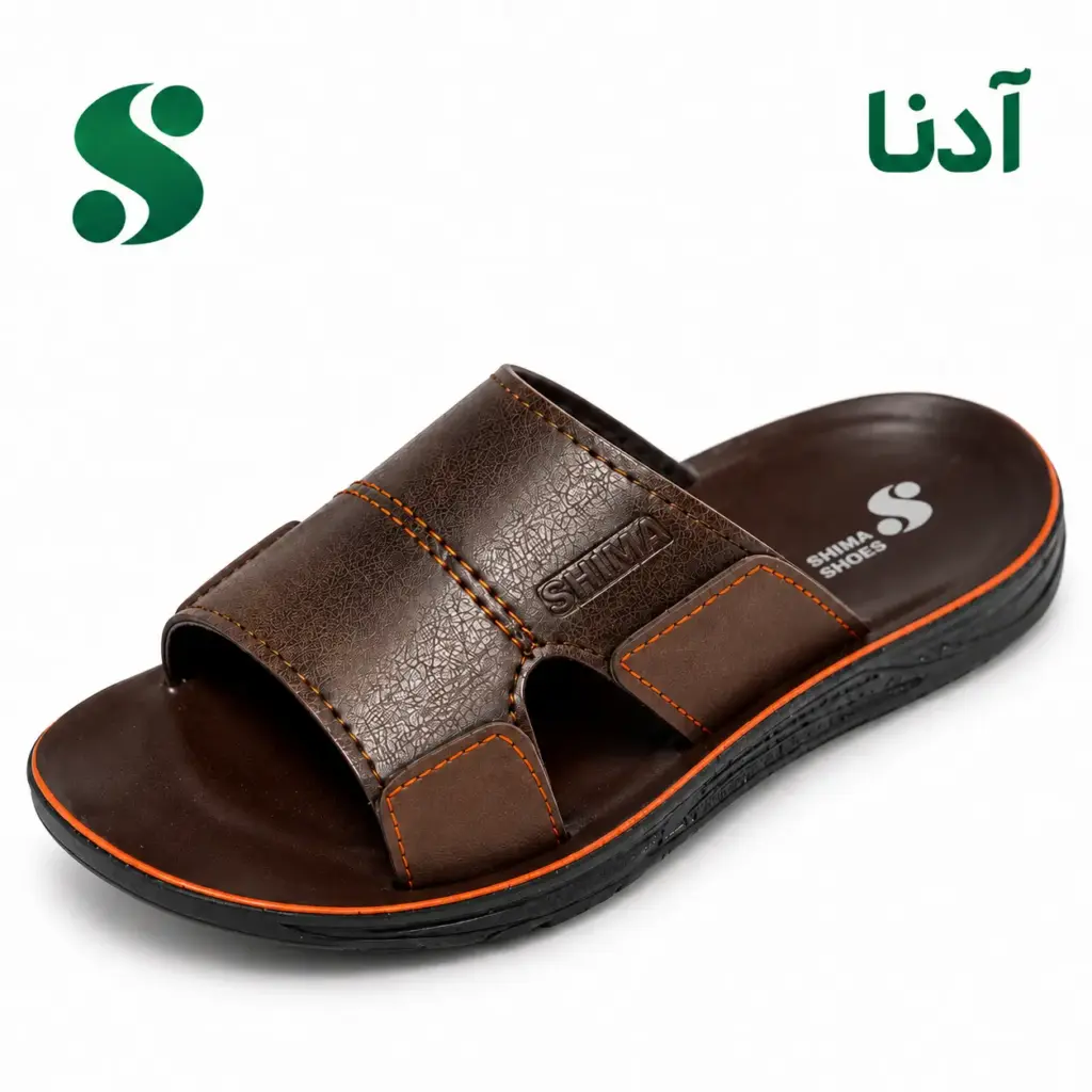 سرپایی مردانه آدنا 2 قهوه ای(کفی مغز رنگ) (45-40)12زوجی