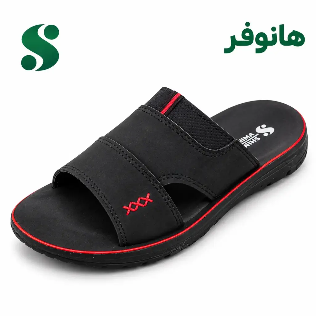 سرپایی مردانه هانوفر مشکی (کفی مغز رنگ) (طرح نبوک) (45-40) 12 زوجی