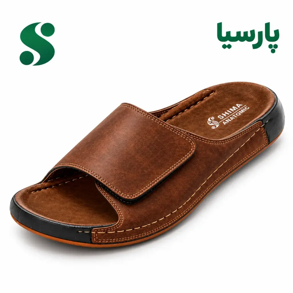 سرپایی مردانه پارسیا (چسبی) کارکشی قهوه ای (45-40) 12 زوجی