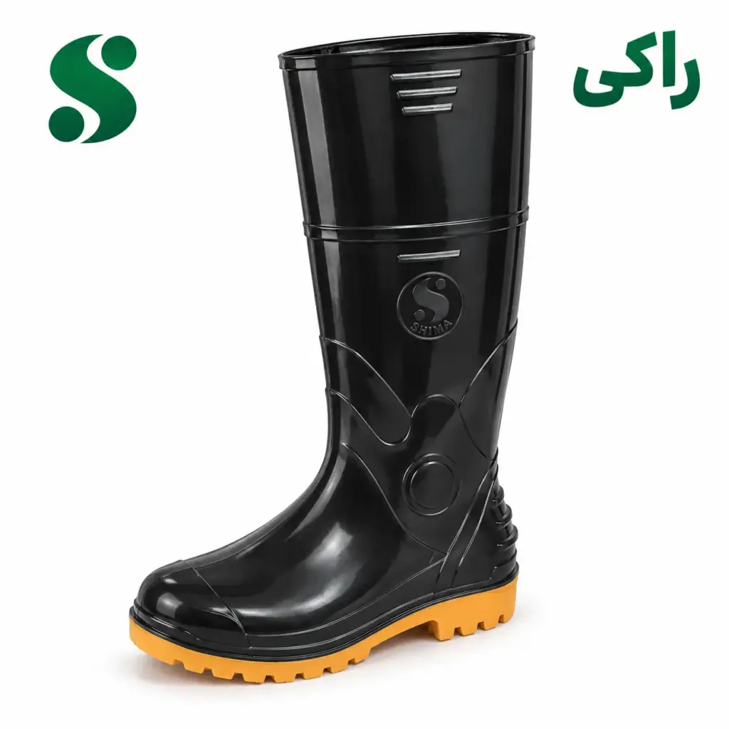 چکمه مردانه راکی مشکی بلند سوپر (زیره زرد)(45-40) 7زوجی