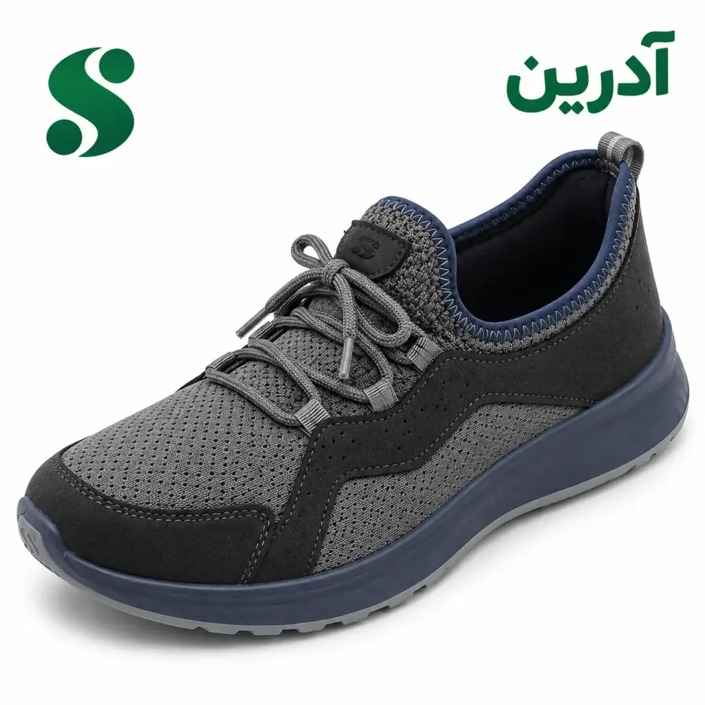 کفش مردانه بافتی آدرین طوسی سیر (45-40) 12 زوجی