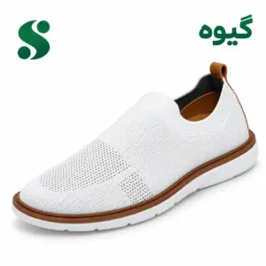 کفش مردانه بافتی گیوه سفید زیره سفید (40-45) 12زوجی