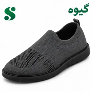 کفش مردانه بافتی گیوه طوسی سیر (40-45) 12 زوجی