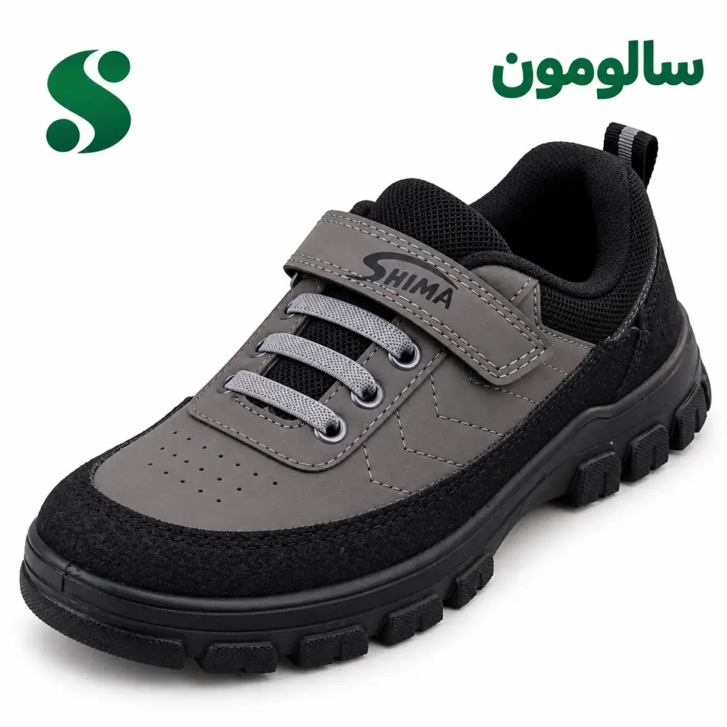 ‏کفش پسرانه سالومون طوسی سیر مشکی (36-31) 12 زوجی